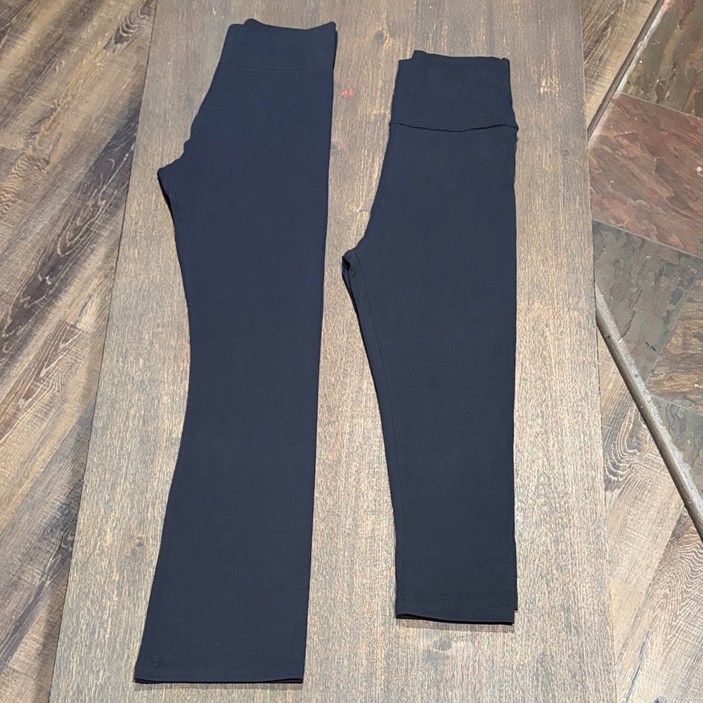 LOGO by Lori Goldstein Set of 2 Black Pull On Leggings - Size XXS